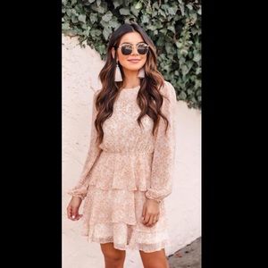 Pink Lily ‘Poetic Love’ Ruffle Hem Printed Dress